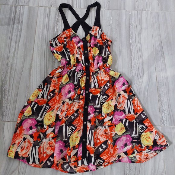 silence + noise Print Bra Dress With Cutout Back, Sz XS - Picture 2 of 8